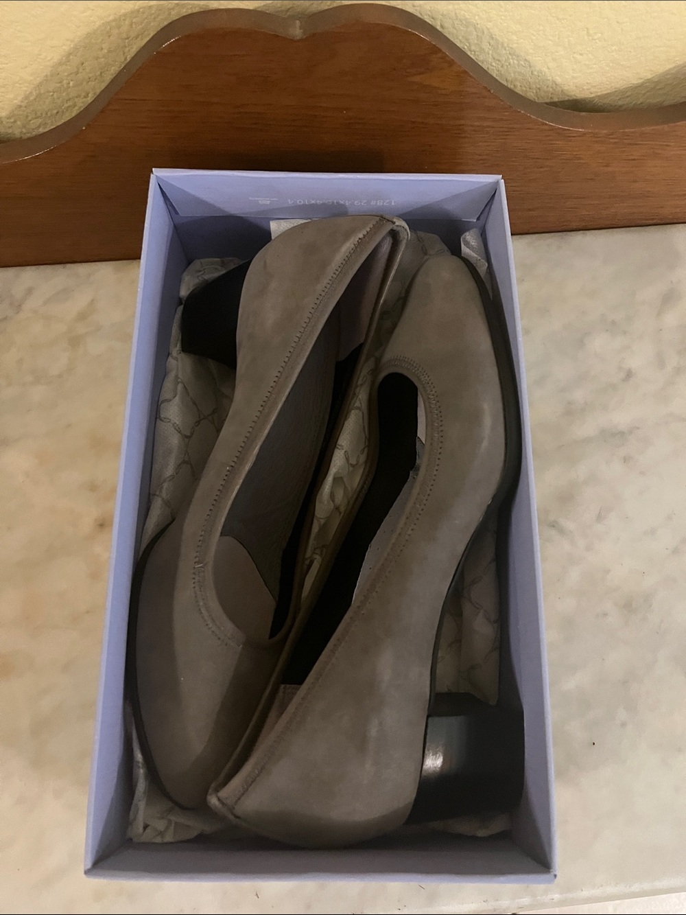 Aravon Grey Suede Low Block Heel Pumps